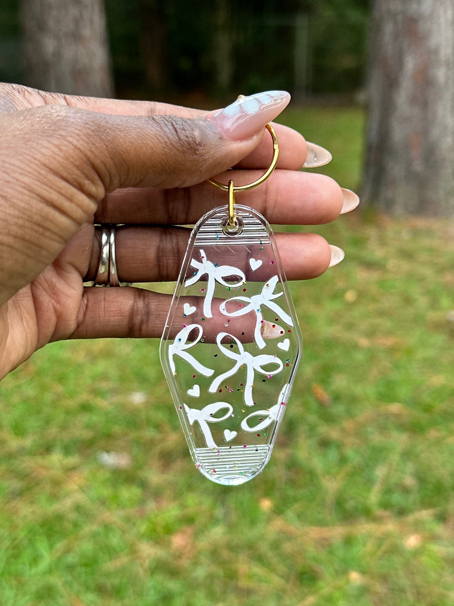Bow Heart Keychain