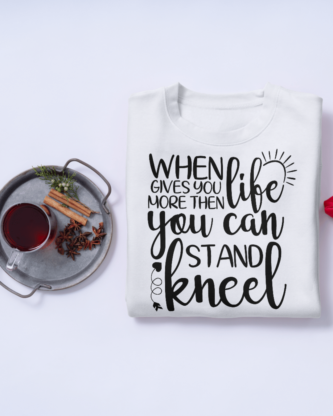 When Life Gives You More Than You Can Stand, Kneel | Black Faith Tee