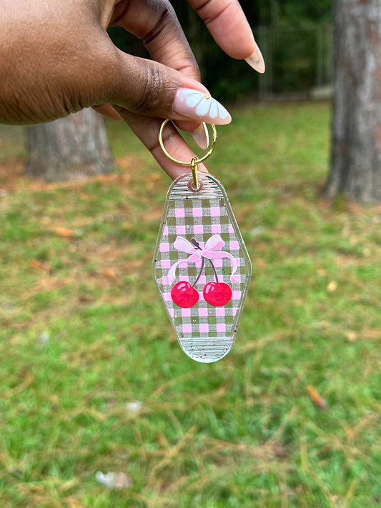 Cherry Checker Keychain