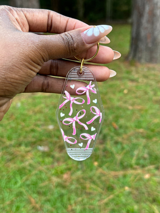 Bow Heart Keychain