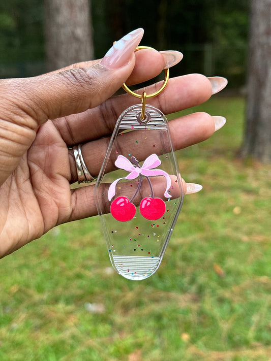 Cherry Bow Keychain