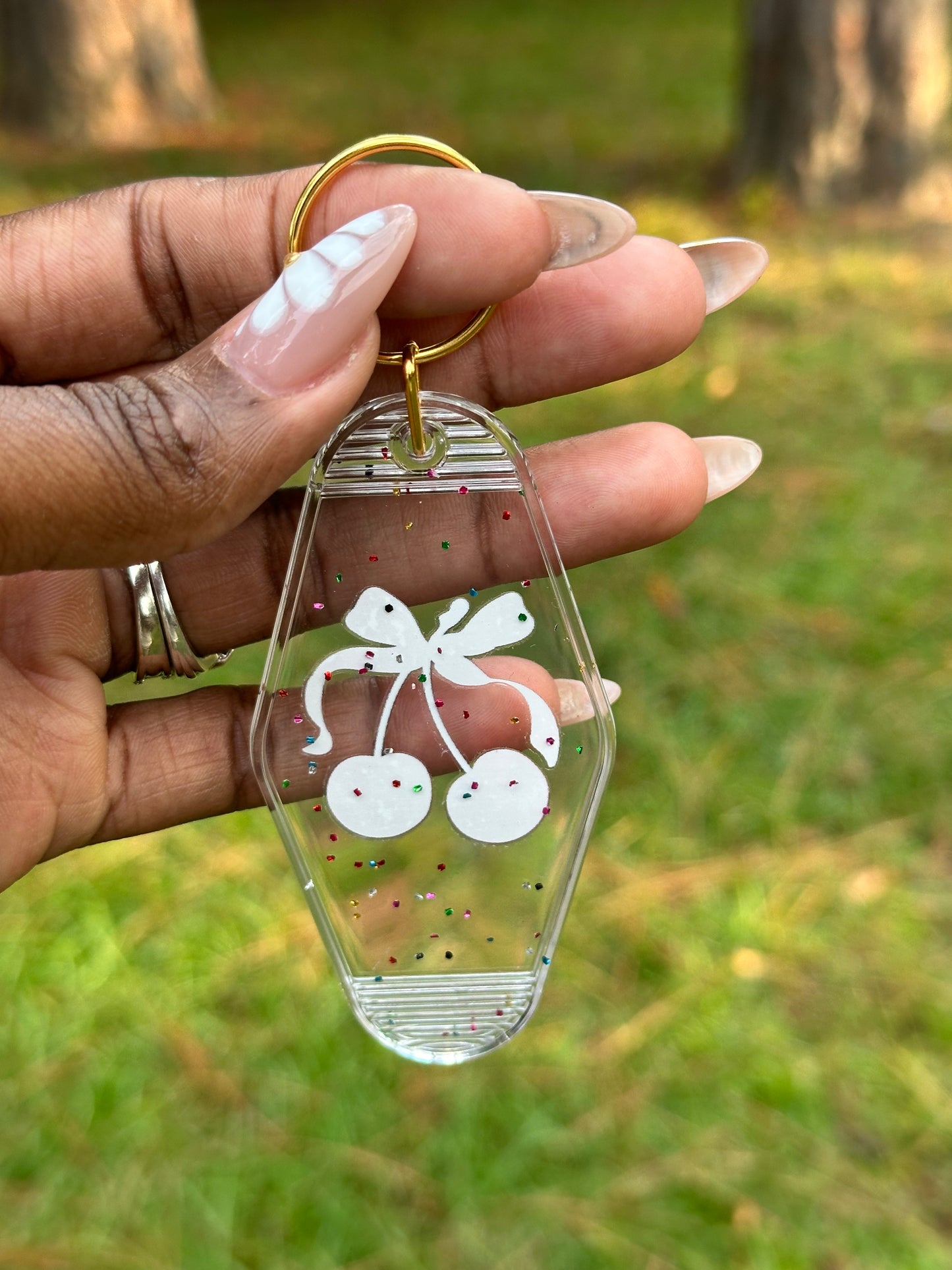Cherry Bow Keychain