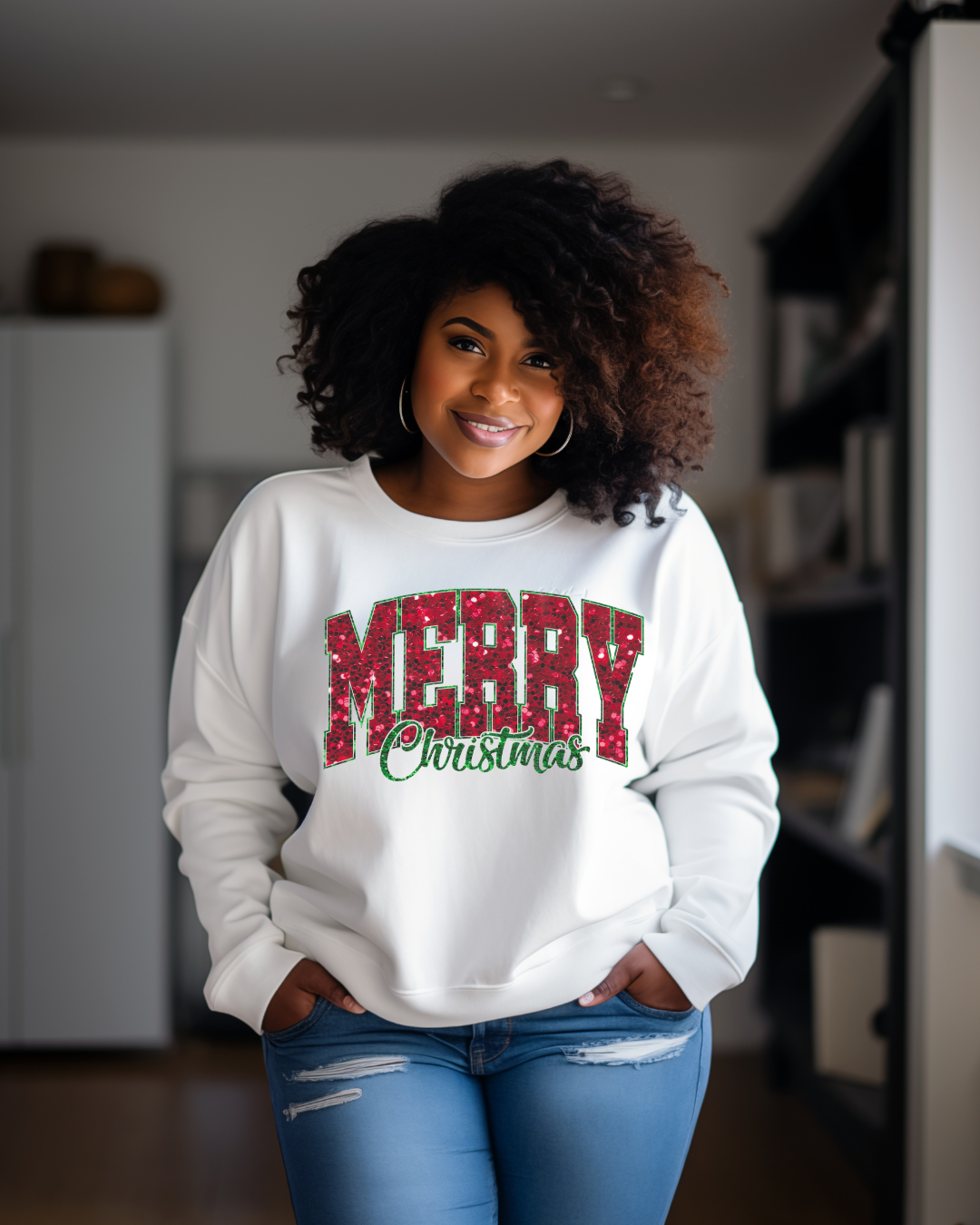 Merry Christmas" Sweatshirt – Holiday Pullover for Women