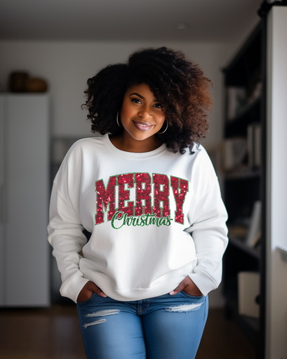 Merry Christmas" Sweatshirt – Holiday Pullover for Women
