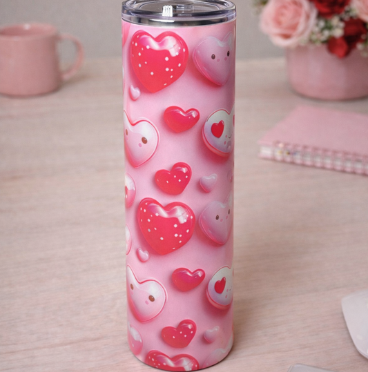 Valentine Heart Tumbler  Pink Love Stainless Steel Cup