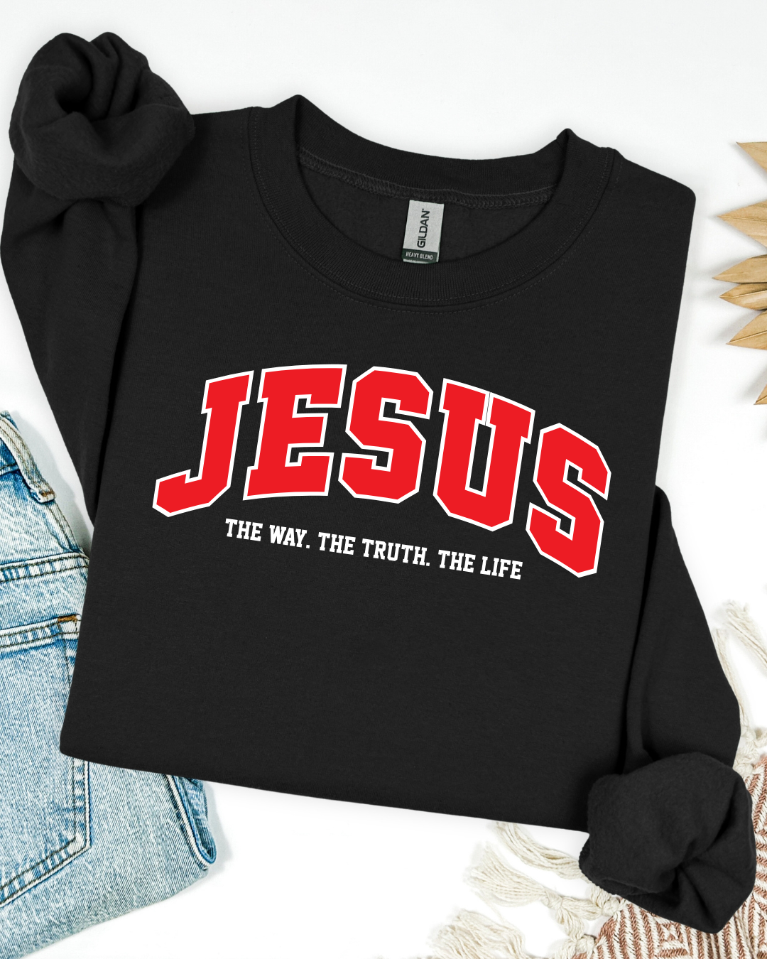 JESUS Sweatshirt – The Way, The Truth, The Life | Faith-Based Christian Crewneck